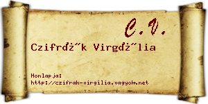 Czifrák Virgília névjegykártya